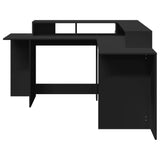 vidaXL Desk with LED Lights Black 152x152x91 cm Engineered Wood