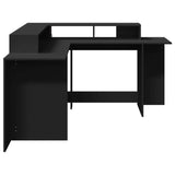 vidaXL Desk with LED Lights Black 152x152x91 cm Engineered Wood