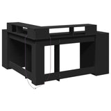 vidaXL Desk with LED Lights Black 152x152x91 cm Engineered Wood