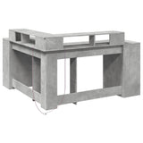 vidaXL Desk with LED Lights Concrete Grey 152x152x91 cm Engineered Wood