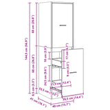 vidaXL Apothecary Cabinet?White 40x41x144.5 cm Engineered Wood