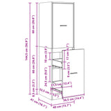 vidaXL Apothecary Cabinet?Concrete Grey 40x41x144.5 cm Engineered Wood