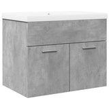 vidaXL Bathroom Sink Cabinet with Built-in Basin Concrete Grey