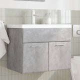 vidaXL Bathroom Sink Cabinet with Built-in Basin Concrete Grey