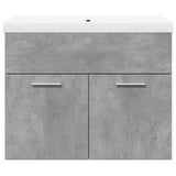 vidaXL Bathroom Sink Cabinet with Built-in Basin Concrete Grey