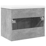 vidaXL Bathroom Sink Cabinet with Built-in Basin Concrete Grey