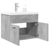 vidaXL Bathroom Sink Cabinet with Built-in Basin Concrete Grey