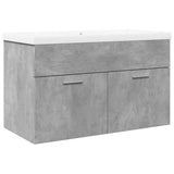 vidaXL Bathroom Sink Cabinet with Built-in Basin Concrete Grey