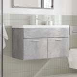 vidaXL Bathroom Sink Cabinet with Built-in Basin Concrete Grey