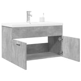 vidaXL Bathroom Sink Cabinet with Built-in Basin Concrete Grey