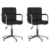 vidaXL Swivel Dining Chairs 2 pcs Black Faux Leather