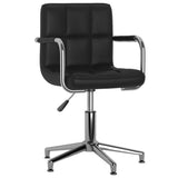 vidaXL Swivel Dining Chairs 2 pcs Black Faux Leather