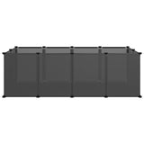 vidaXL Small Animal Cage Black 144x74x46.5 cm PP and Steel