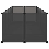 vidaXL Small Animal Cage Black 144x74x46.5 cm PP and Steel