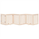 vidaXL Dog Gate with Door Foldable 6 Panels 300 cm Poplar Wood