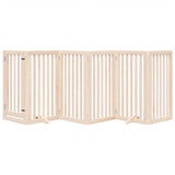 vidaXL Dog Gate with Door Foldable 6 Panels 300 cm Poplar Wood