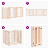 vidaXL Dog Gate with Door Foldable 6 Panels 300 cm Poplar Wood