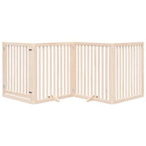 vidaXL Dog Gate with Door Foldable 4 Panels 320 cm Poplar Wood