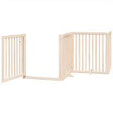 vidaXL Dog Gate with Door Foldable 4 Panels 320 cm Poplar Wood