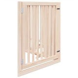 vidaXL Dog Gate with Door Foldable 4 Panels 320 cm Poplar Wood