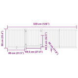 vidaXL Dog Gate with Door Foldable 4 Panels 320 cm Poplar Wood