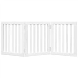 vidaXL Dog Gate Foldable 3 Panels White 150 cm Poplar Wood