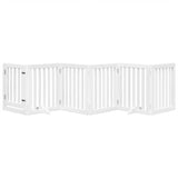 vidaXL Dog Gate with Door Foldable 6 Panels White 300 cm Poplar Wood