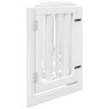 vidaXL Dog Gate with Door Foldable 6 Panels White 300 cm Poplar Wood