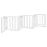 vidaXL Dog Gate with Door Foldable 6 Panels White 300 cm Poplar Wood