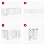 vidaXL Dog Gate with Door Foldable 6 Panels White 300 cm Poplar Wood