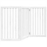 vidaXL Dog Gate Foldable 3 Panels White 150 cm Poplar Wood