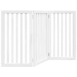 vidaXL Dog Gate Foldable 3 Panels White 150 cm Poplar Wood