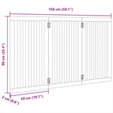 vidaXL Dog Gate Foldable 3 Panels White 150 cm Poplar Wood