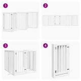 vidaXL Dog Gate with Door Foldable 6 Panels White 300 cm Poplar Wood