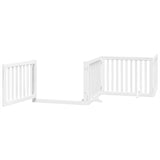 vidaXL Dog Gate with Door Foldable 4 Panels White 320 cm Poplar Wood