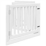 vidaXL Dog Gate with Door Foldable 4 Panels White 320 cm Poplar Wood