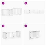 vidaXL Dog Gate with Door Foldable 4 Panels White 320 cm Poplar Wood