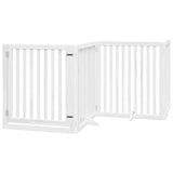 vidaXL Dog Gate with Door Foldable 4 Panels White 320 cm Poplar Wood