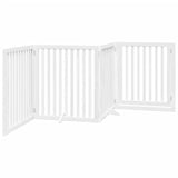 vidaXL Dog Gate with Door Foldable 4 Panels White 320 cm Poplar Wood