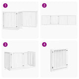 vidaXL Dog Gate with Door Foldable 4 Panels White 320 cm Poplar Wood