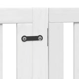 vidaXL Dog Gate with Door Foldable 4 Panels White 320 cm Poplar Wood