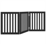 vidaXL Dog Gate Foldable 3 Panels Black 150 cm Poplar Wood