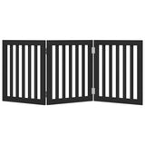 vidaXL Dog Gate Foldable 3 Panels Black 150 cm Poplar Wood