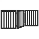 vidaXL Dog Gate Foldable 3 Panels Black 150 cm Poplar Wood