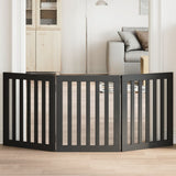 vidaXL Dog Gate Foldable 3 Panels Black 150 cm Poplar Wood