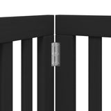 vidaXL Dog Gate with Door Foldable 6 Panels Black 300 cm Poplar Wood