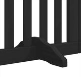 vidaXL Dog Gate with Door Foldable 6 Panels Black 300 cm Poplar Wood