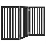 vidaXL Dog Gate Foldable 3 Panels Black 150 cm Poplar Wood