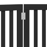 vidaXL Dog Gate Foldable 3 Panels Black 150 cm Poplar Wood