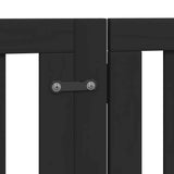 vidaXL Dog Gate with Door Foldable 6 Panels Black 300 cm Poplar Wood